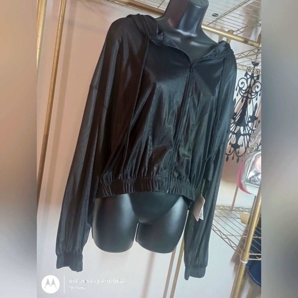 Jacket. ebb & flow athleisure. Size: L. Color: Black. Fashion Mesh. NWT.